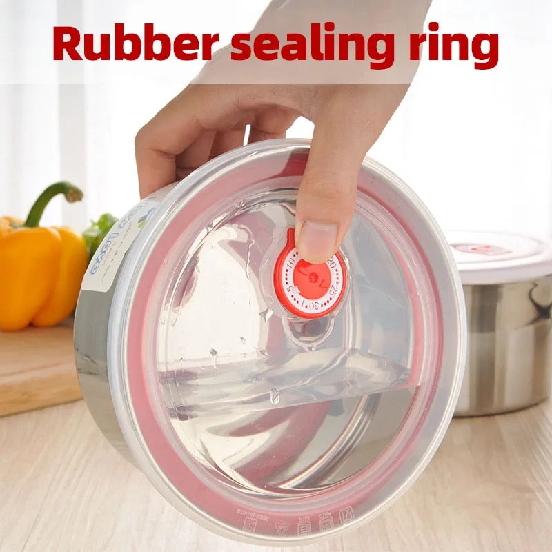 3 Pcs Stainless Steel Food Storage Containers Set