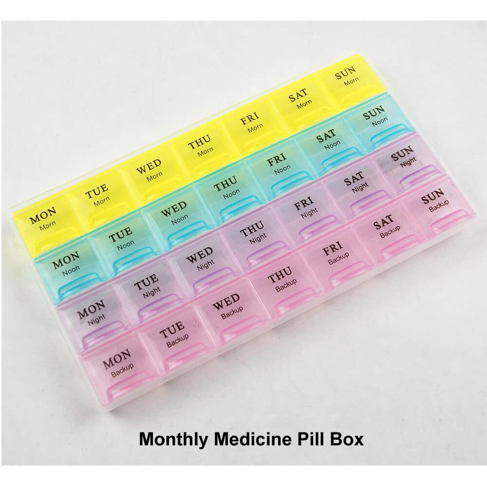 7-Day Pill Organizer with 4 Layers