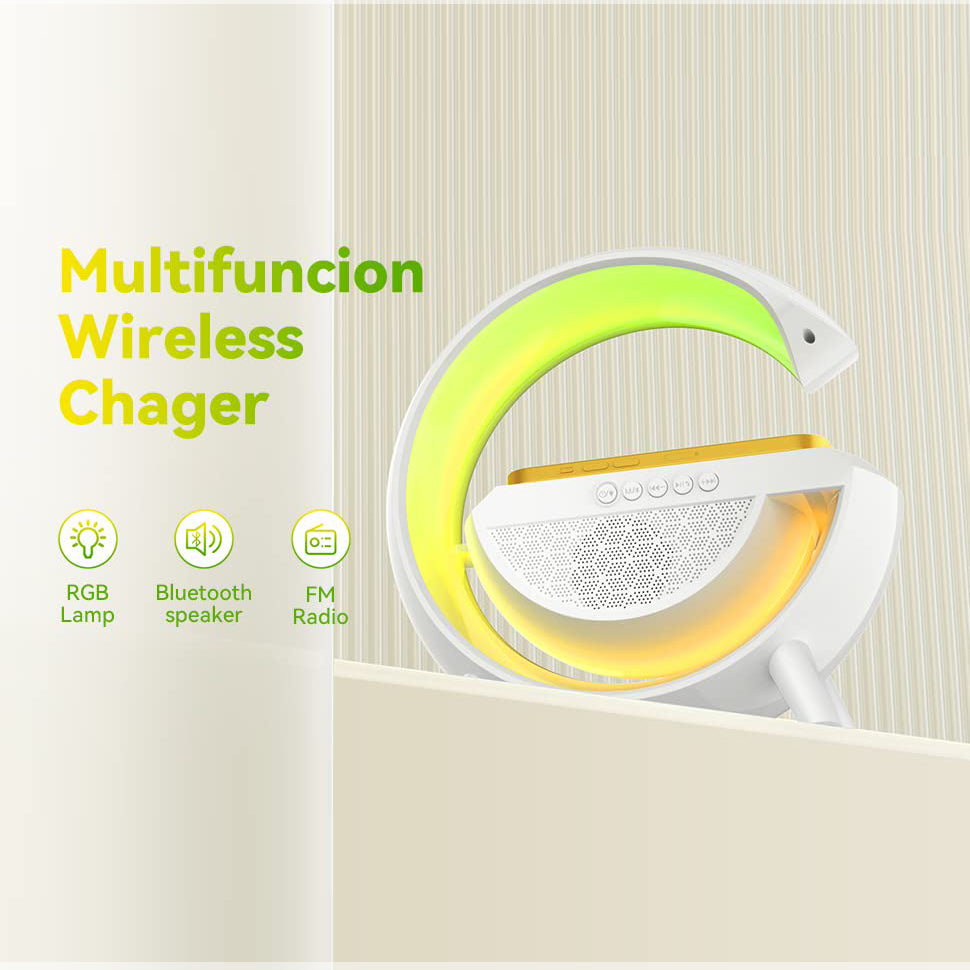 G Speaker Lamp – APP Control 3 in 1 Multi-Function Bluetooth Speaker With Wireless Charging and RGB Light