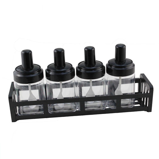 Glass Spice Jars with Serving Spoon