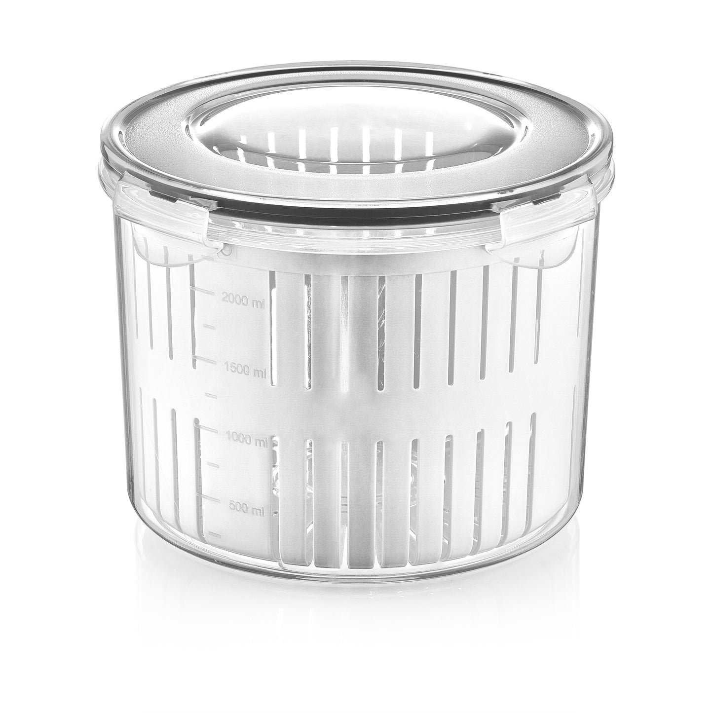 Large Pickle Jar with Strainer – Leak-Proof Flip Lid Food Storage Container (2500ml)