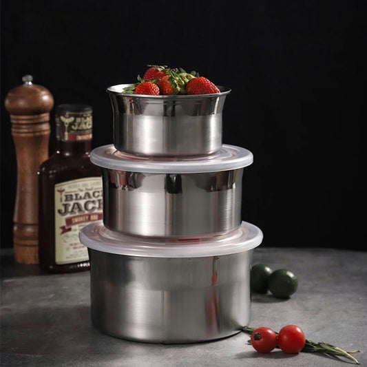 3 Pcs Stainless Steel Food Storage Containers Set