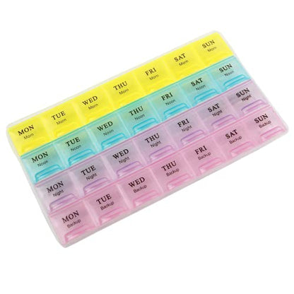 7-Day Pill Organizer with 4 Layers