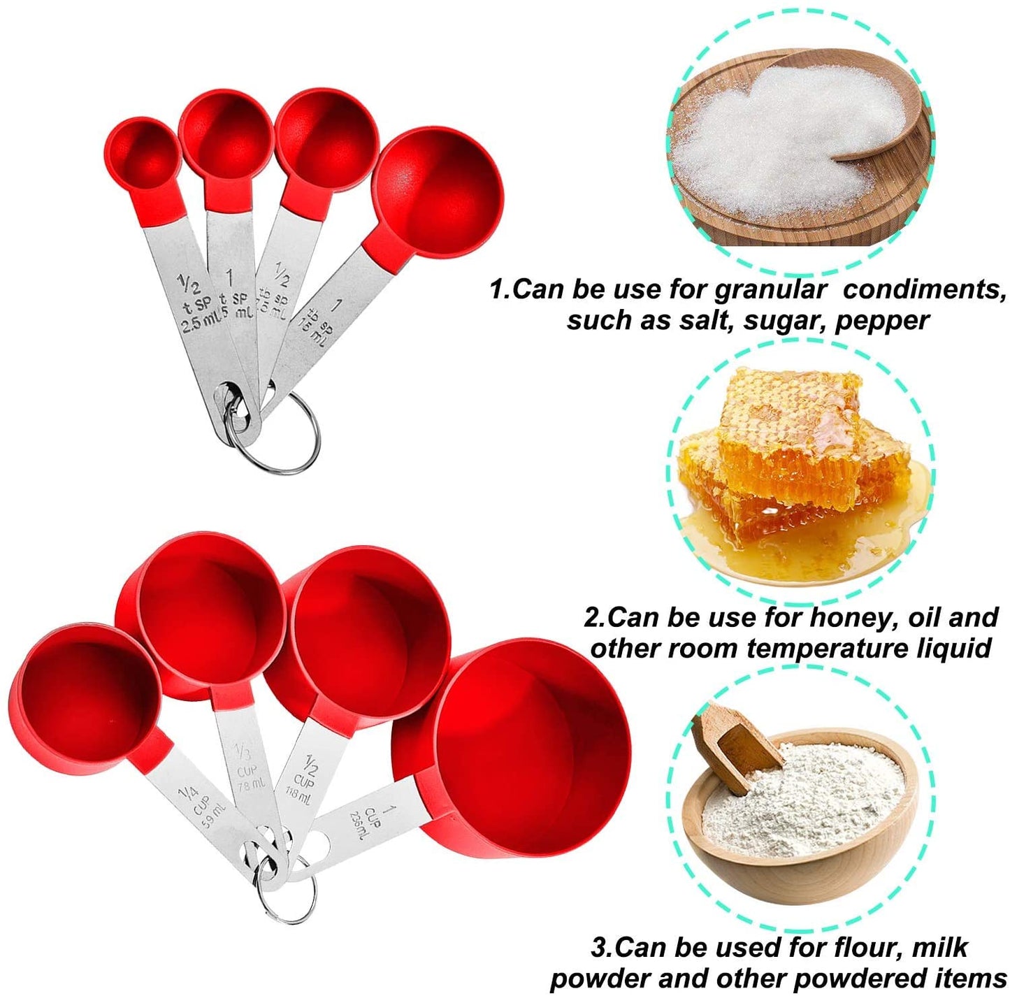 8 Piece Measuring Cups and Spoon Set