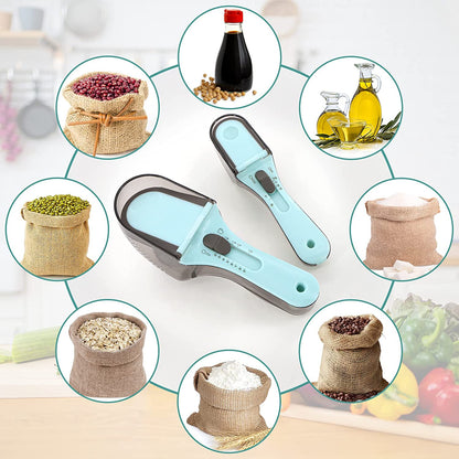 Adjustable Measuring Cups & Spoons Set (2PCS)