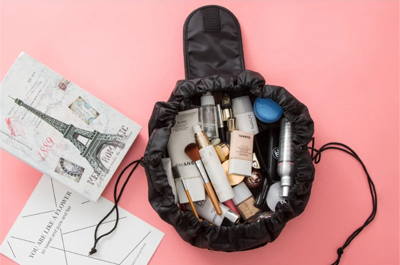 Compact and Convenient Drawstring Cosmetic Bag for Easy Travel and Organization