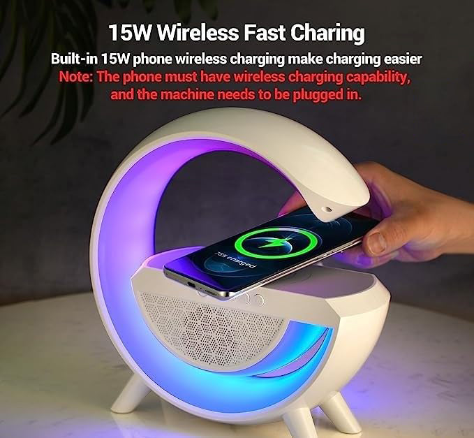 G Speaker Lamp – APP Control 3 in 1 Multi-Function Bluetooth Speaker With Wireless Charging and RGB Light