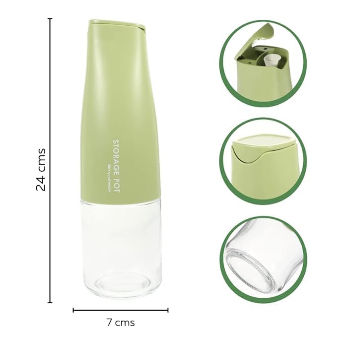 Glass Oil Dispenser 500 ML | Multi-Purpose Kitchen Bottle with Silicone Spout, BPA-Free, Off-White