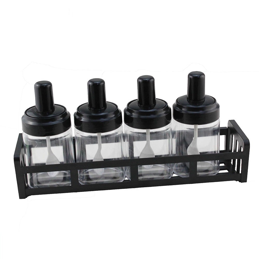 Glass Spice Jars with Serving Spoon