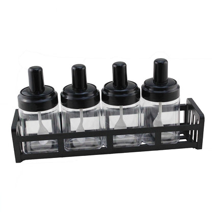 Glass Spice Jars with Serving Spoon