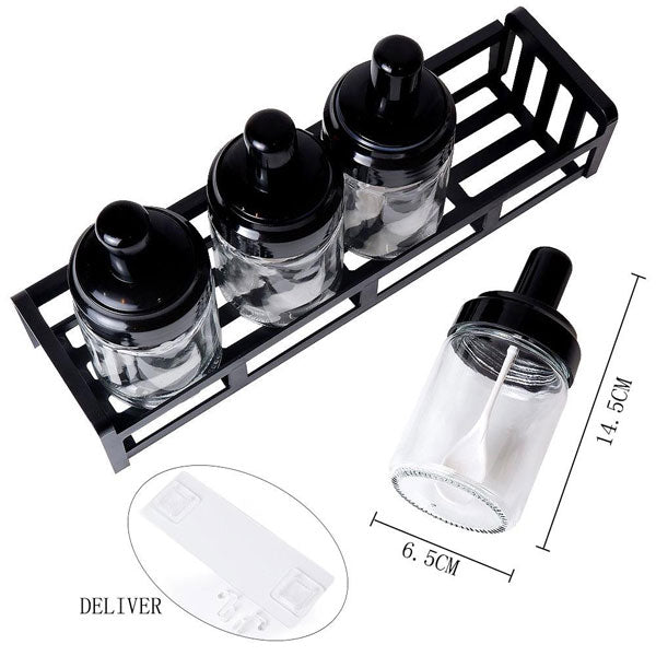 Glass Spice Jars with Serving Spoon