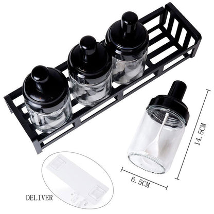 Glass Spice Jars with Serving Spoon