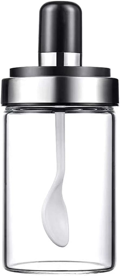 Glass Spice Jars with Serving Spoon