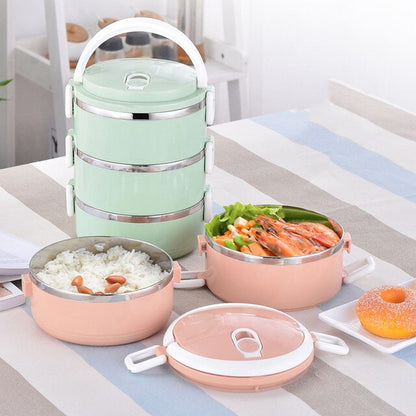 Insulated Lunch Box Made of Stainless Steel, 3 Layers