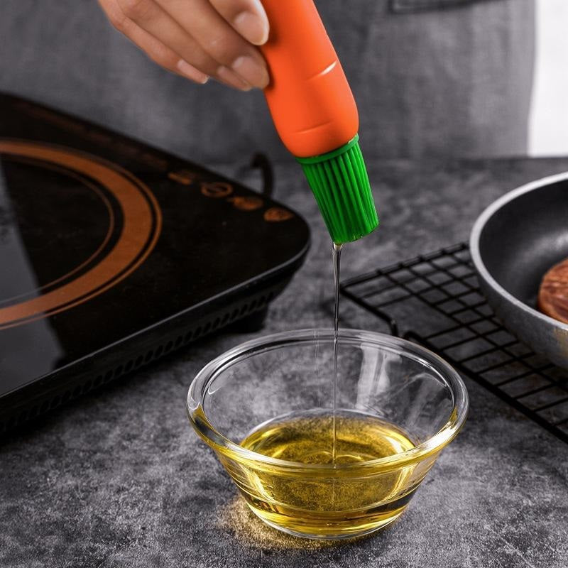 Kitchen Supplies (Carrot Shaped Silicon Kitchen Oil Brush)