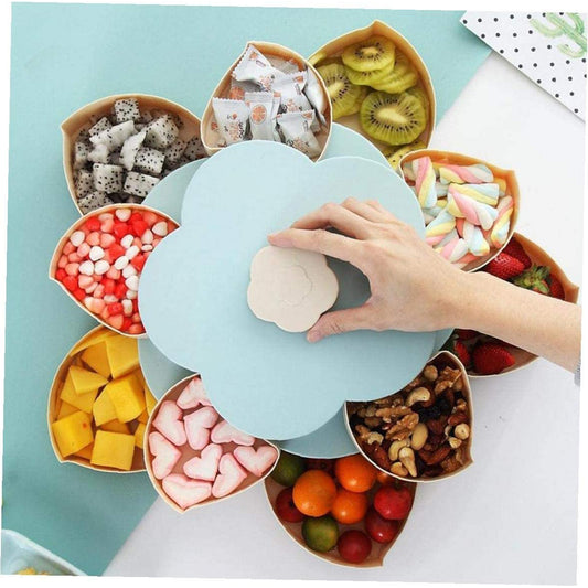 Layer Rotating Flower Snack Serving Tray