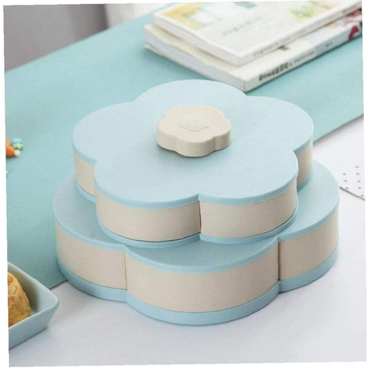 Layer Rotating Flower Snack Serving Tray