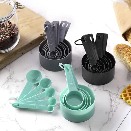 Measuring Cups and Spoons Set of 10 Reusable Plastic
