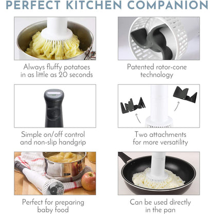 Multi-Functional 3-in-1 Electric Hand Blender | Masher, Whisk & Baby Food Puree Tool