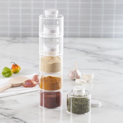 Self-Stacking Spice Tower Bottles -Set of 6