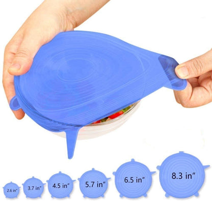 Silicone Suction Stretch Lids – 6-Pack