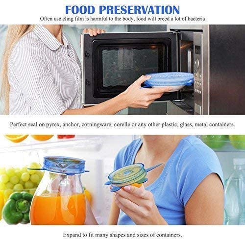 Silicone Suction Stretch Lids – 6-Pack