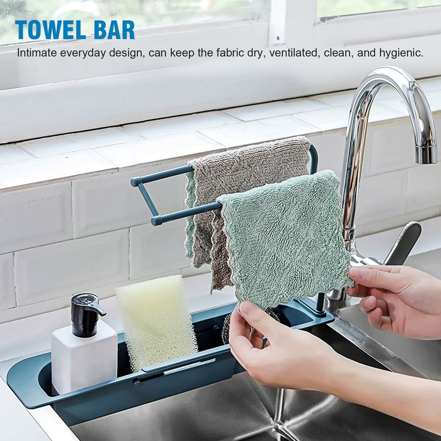 Telescopic Sink Rack – Expandable Sponge & Soap Holder Drain Basket