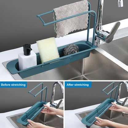Telescopic Sink Rack – Expandable Sponge & Soap Holder Drain Basket